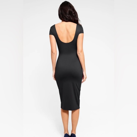 POPILUSH Shapewear Short Sleeve Low-Back Bodycon Midi Dress - Picture 3 of 7